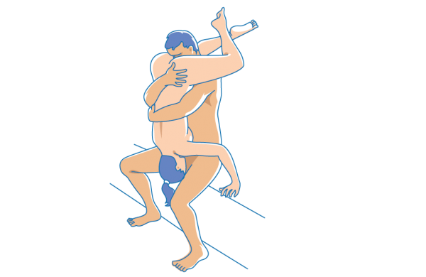 Ilustración del 69 sentado